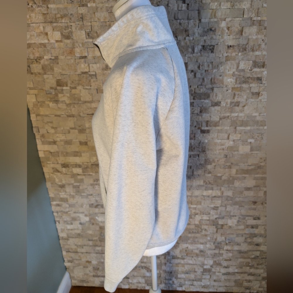 Nike Sportswear Essential Quarter Zip Fleece Pullover Sweatshirt Oatmeal Sz S image 3